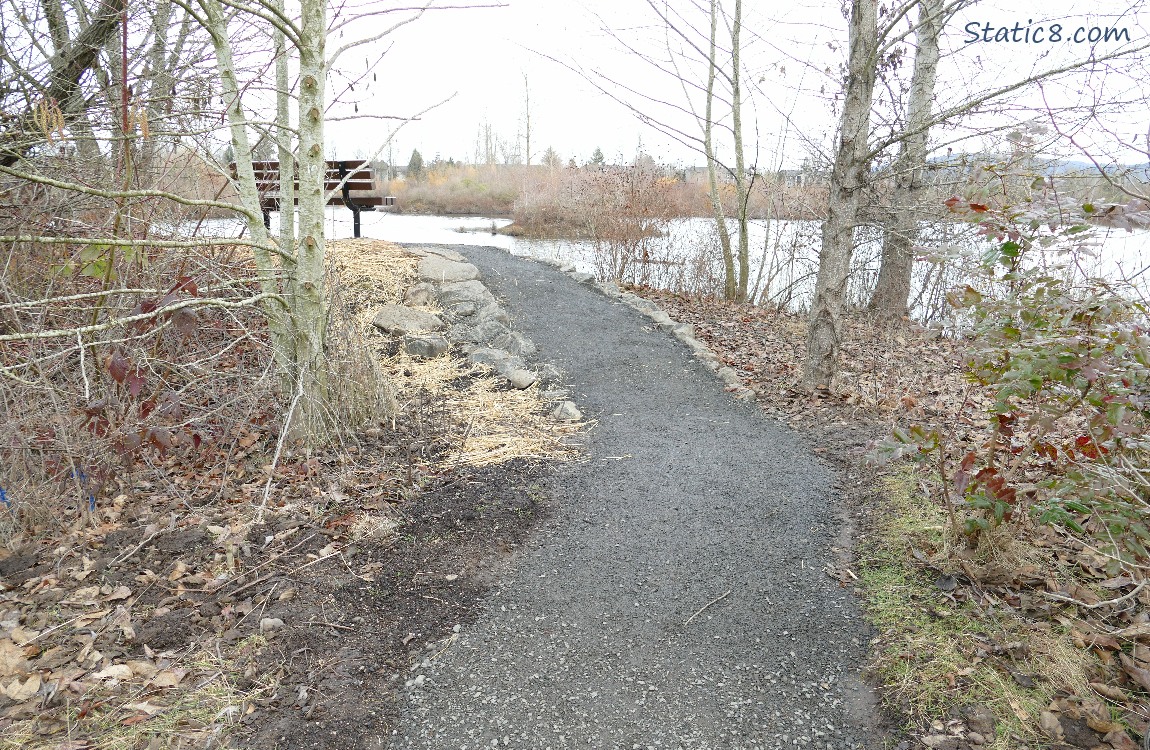 new gravel up to a new bench