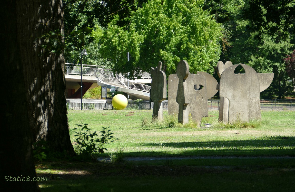 Sun and stone sculpture