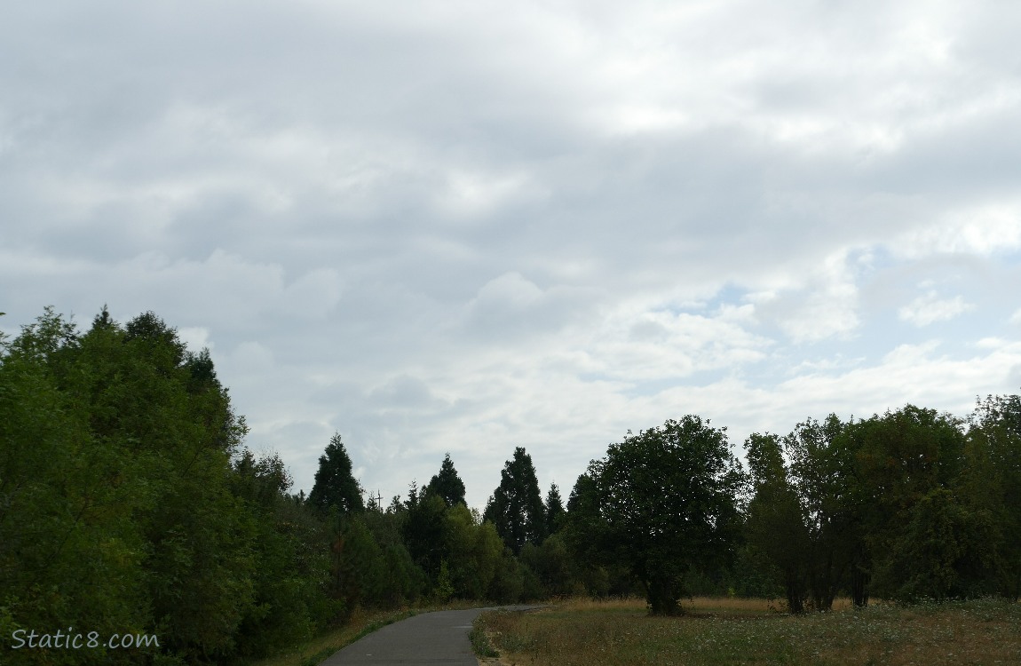 clouds over the bike path