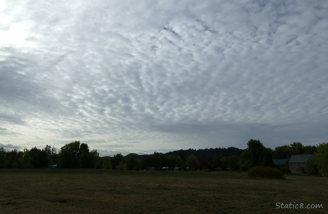 Mackeral Clouds over the hill