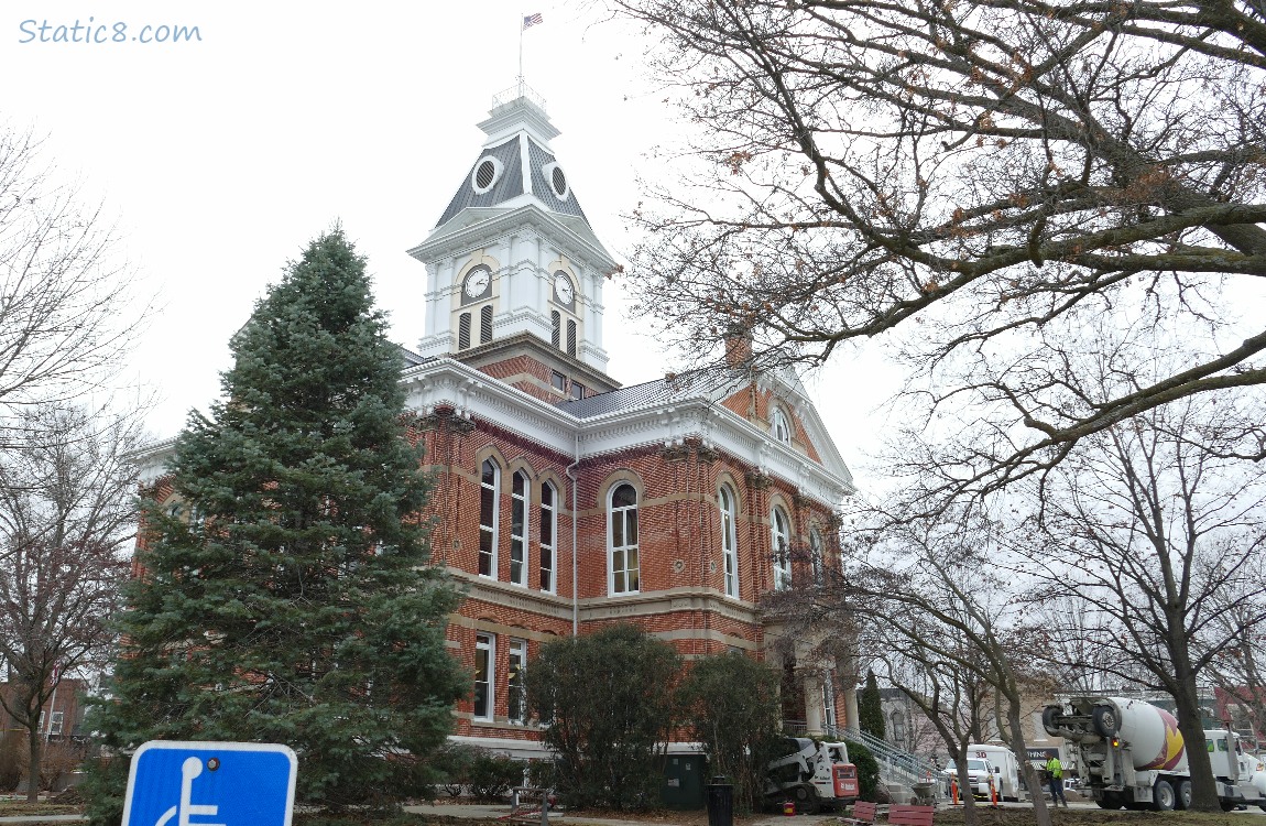 Courthouse with a clock tower