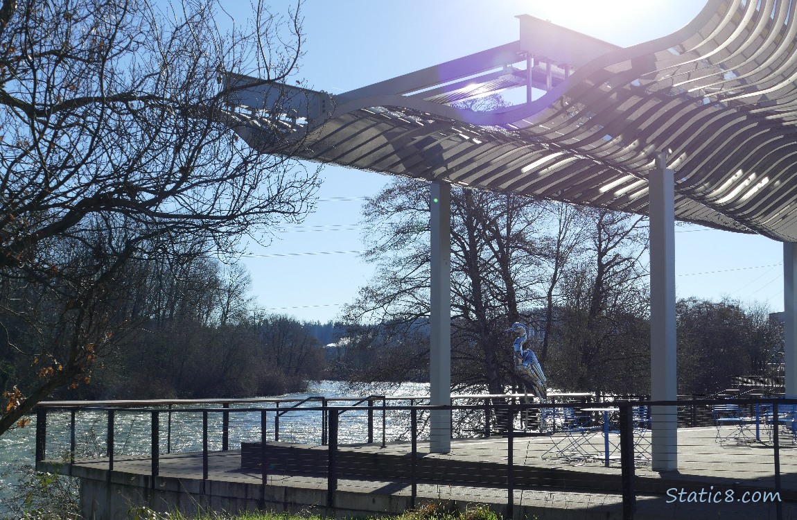 Art pavilion with the river in the background