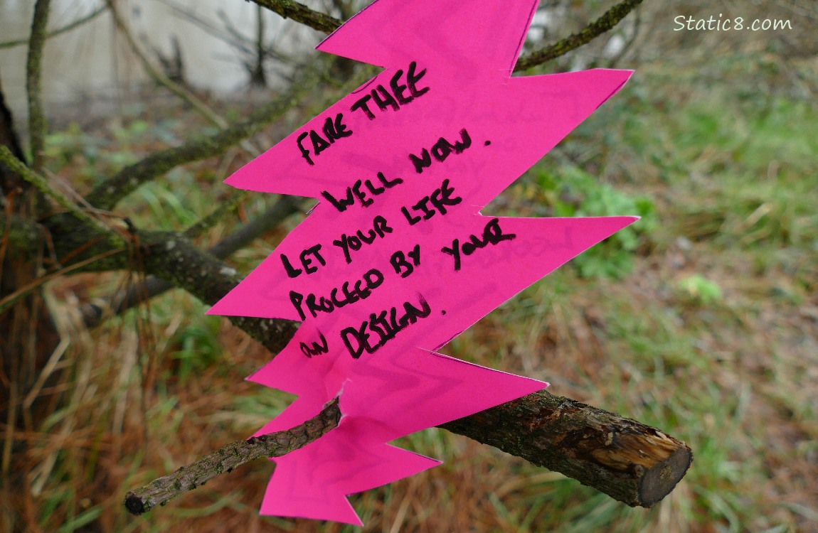 Poem on neon pink paper