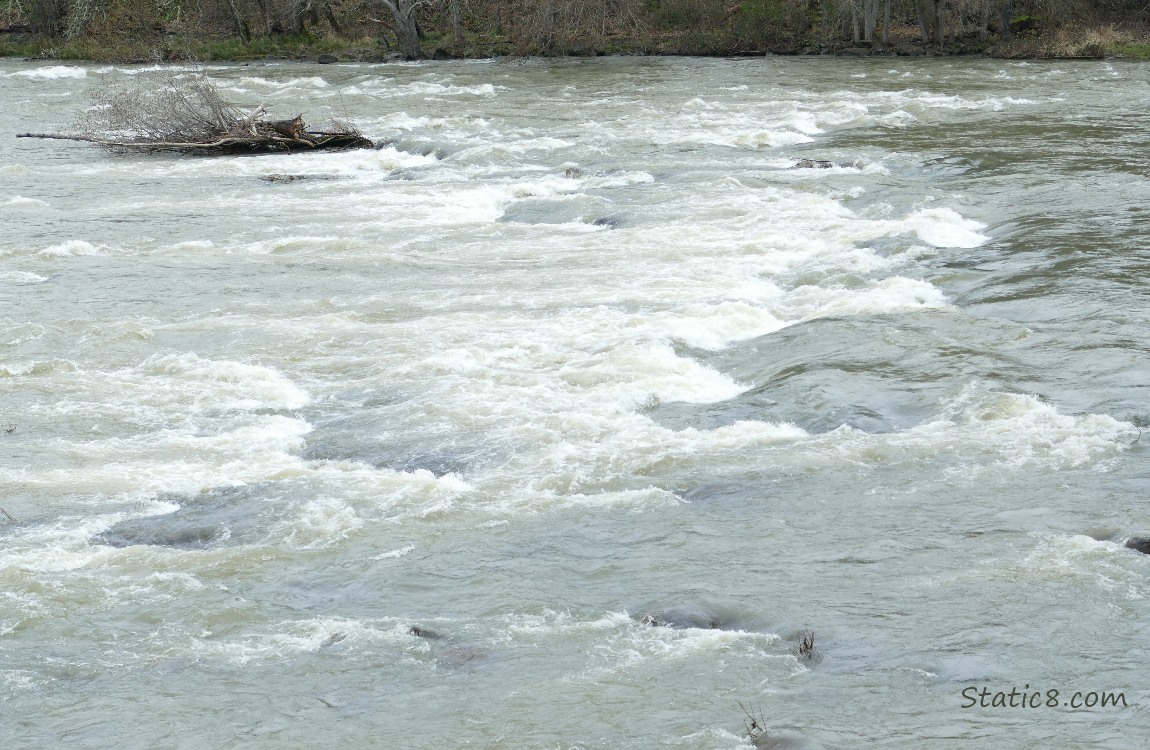 Looking down at the river