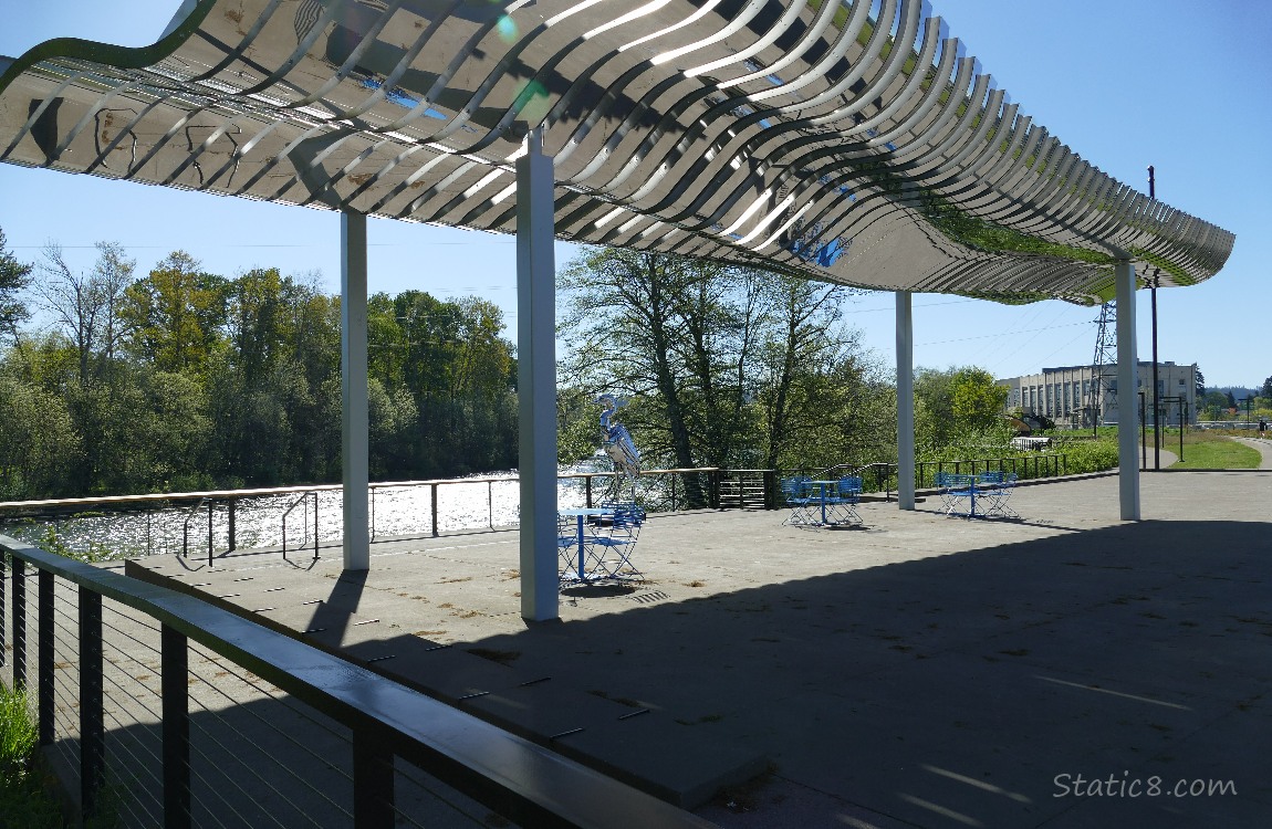 Art pavilion in front of the river