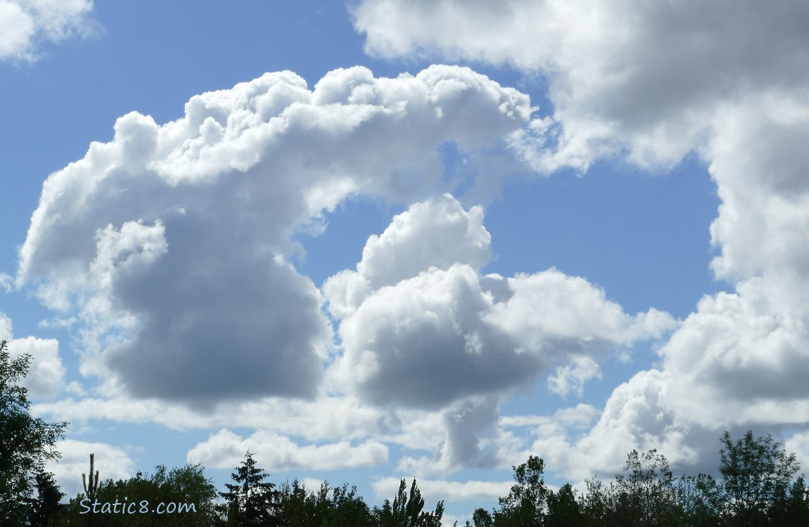 Puffy Clouds with blue sky