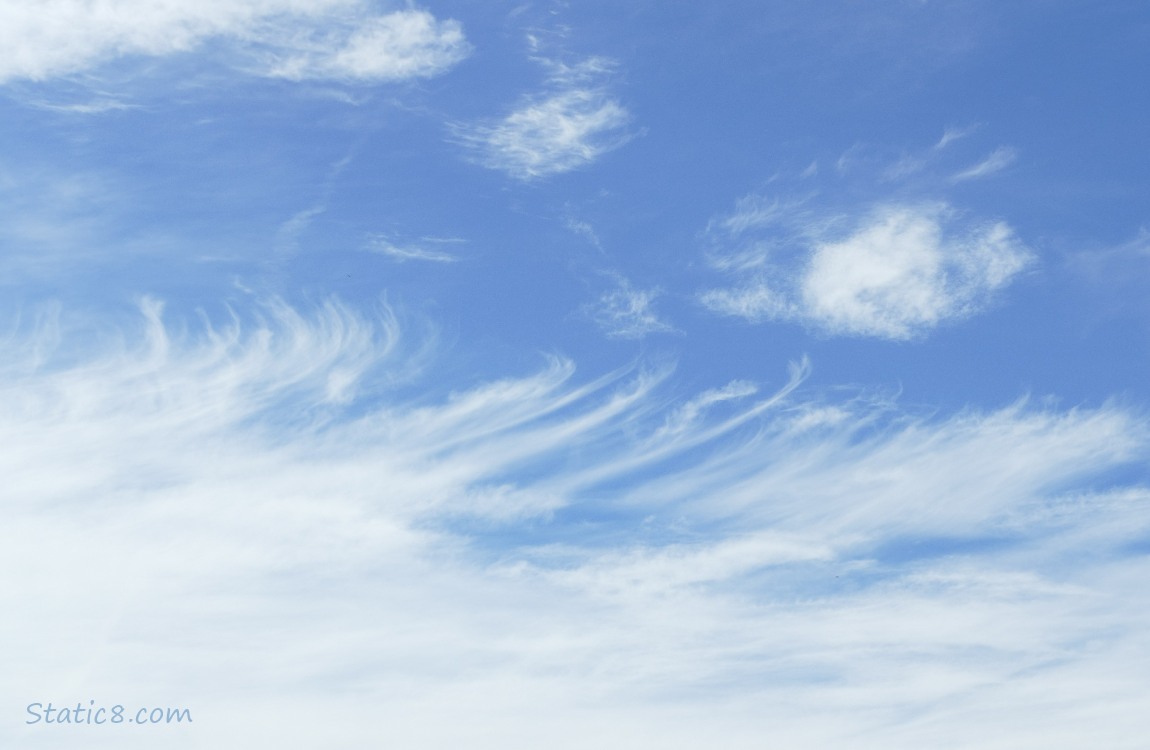 Cirrus clouds and a blue sky