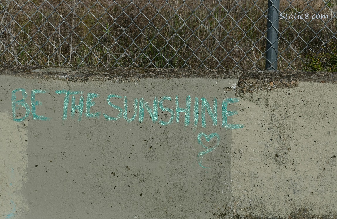 Graffiti on a short wall, Be The Sunshine