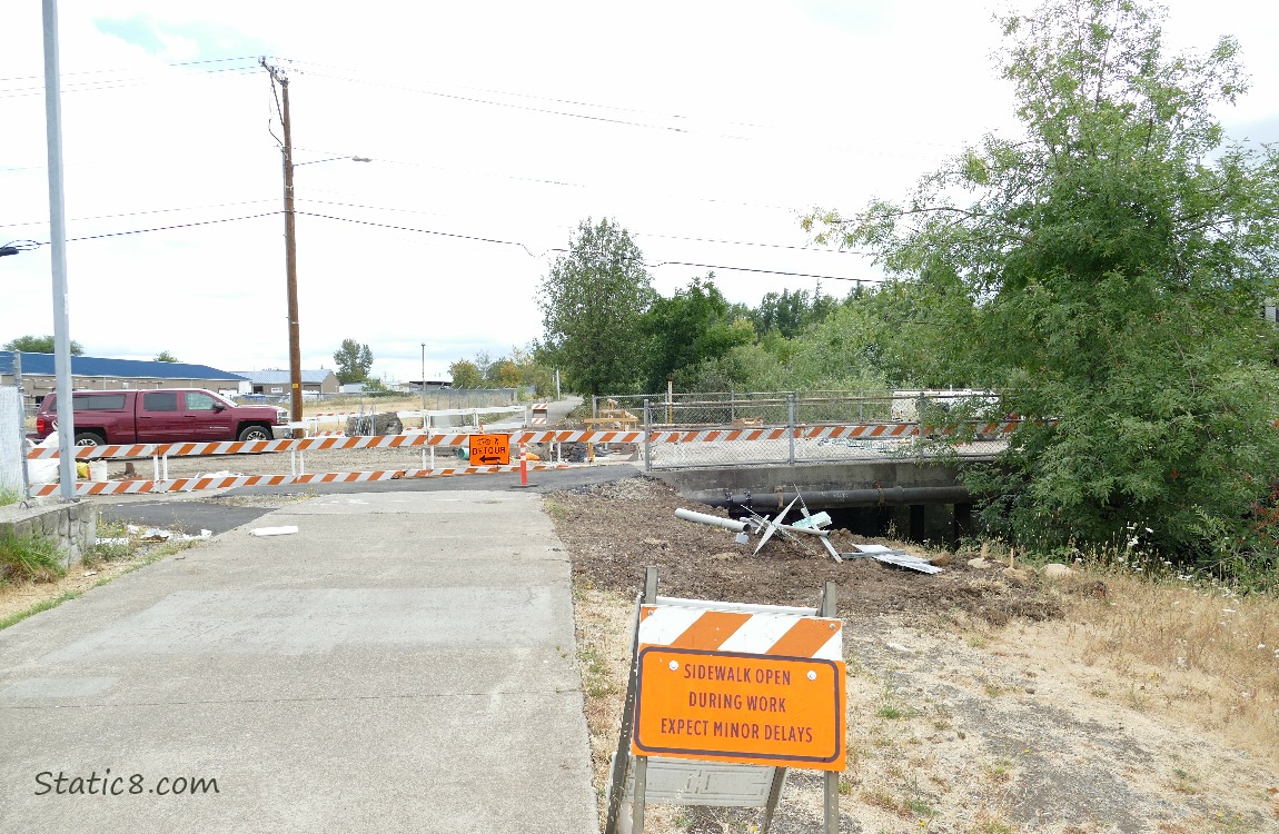 Construction on a closed road