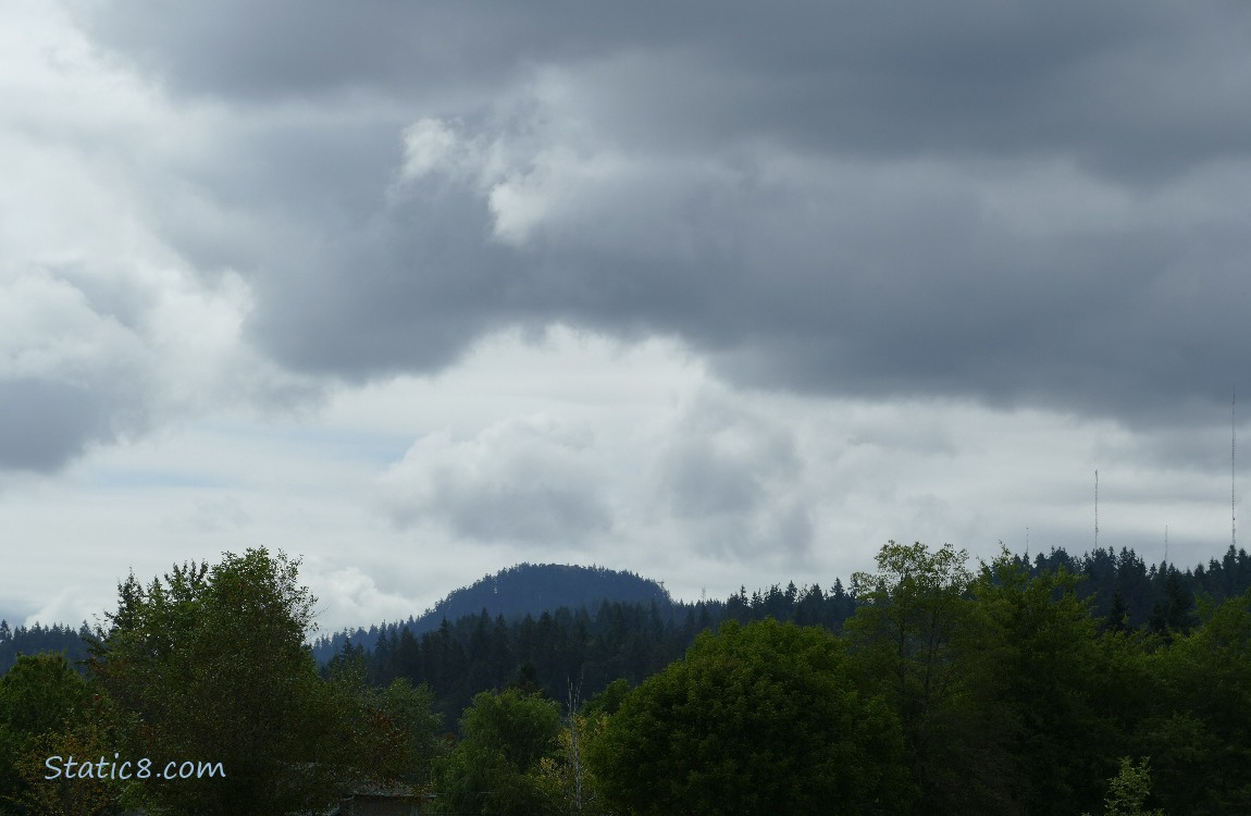 Heavy clouds over the hill