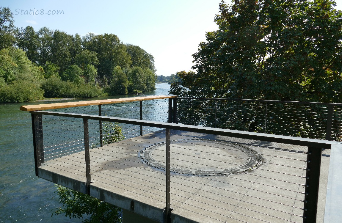 Viewing platform over the river with trees on the other side