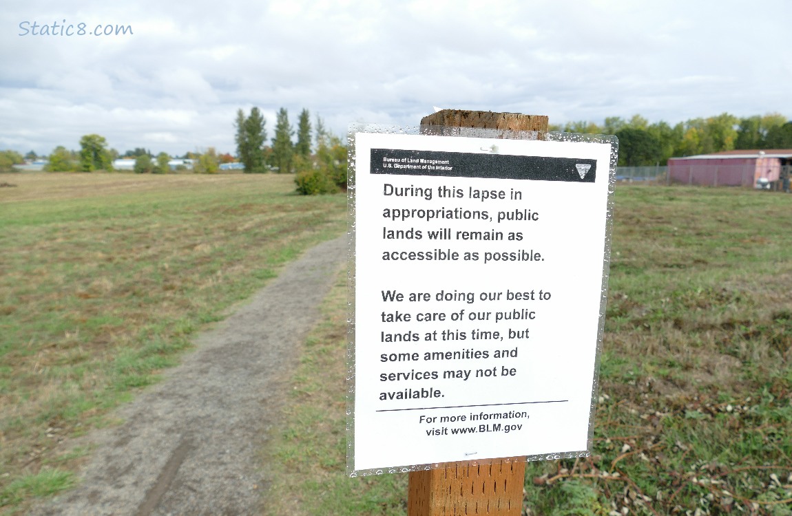 BLM sign, lack of appropriations
