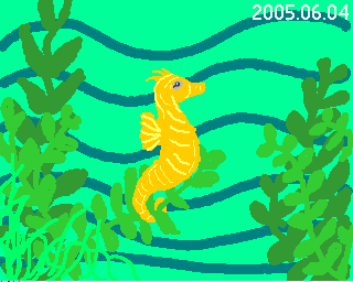 PDA drawing of a seahorse