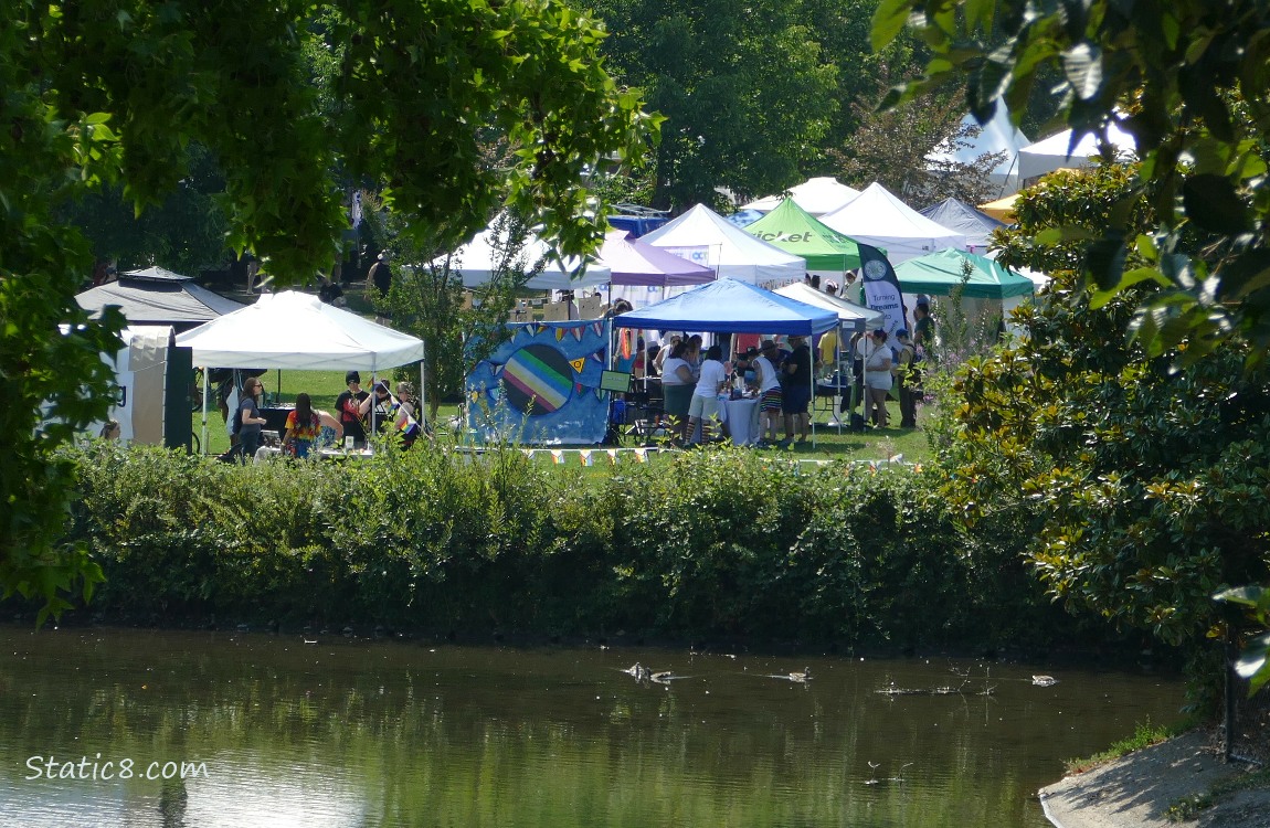 Pride tents from a distance