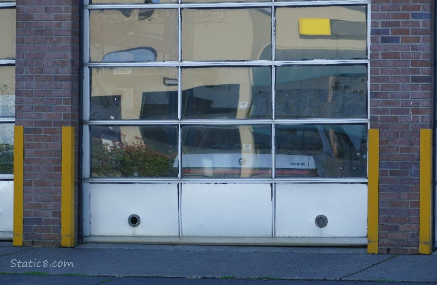 Car in a repair shop bay