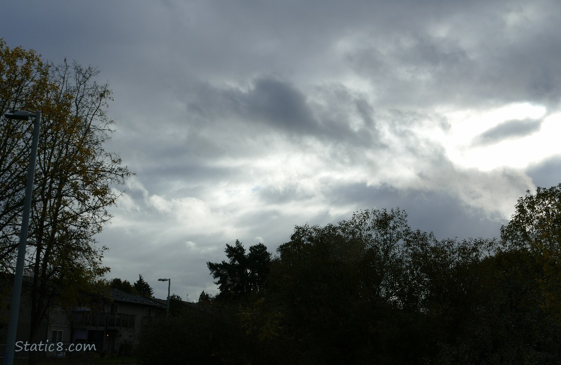 clouds over the bike path