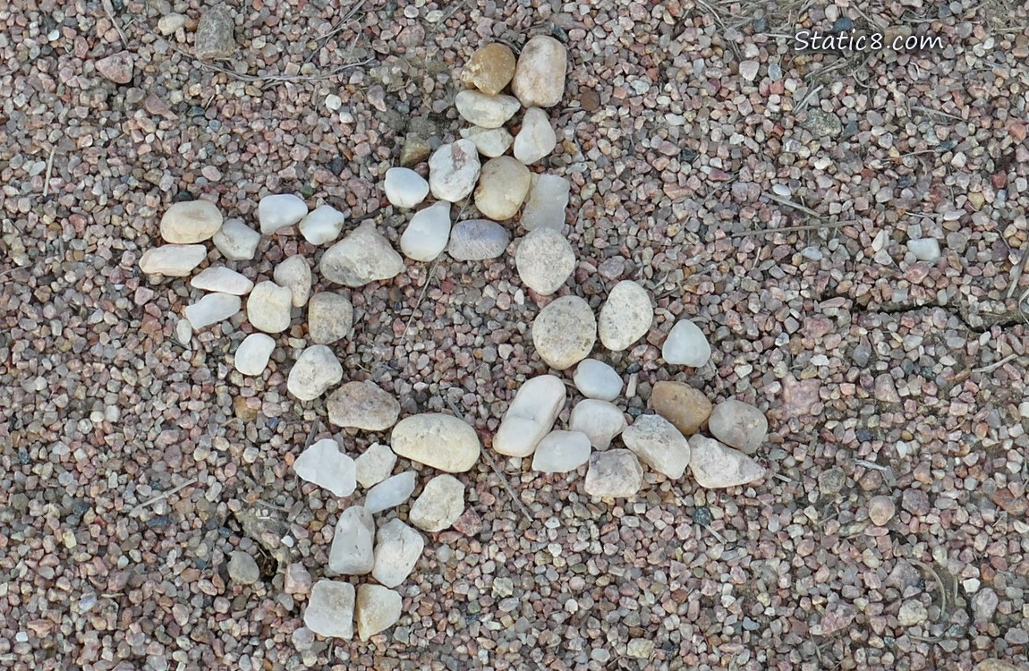 Rocks arranged in a design