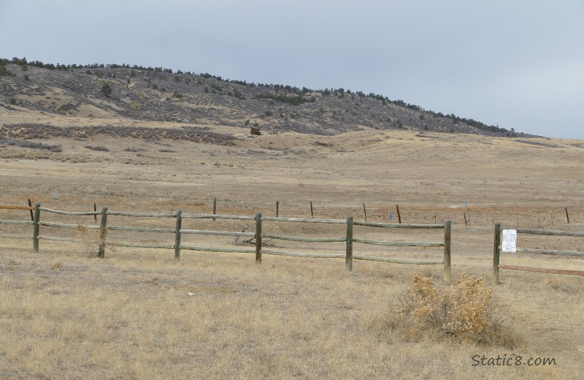 Dry land at the base of the foothills