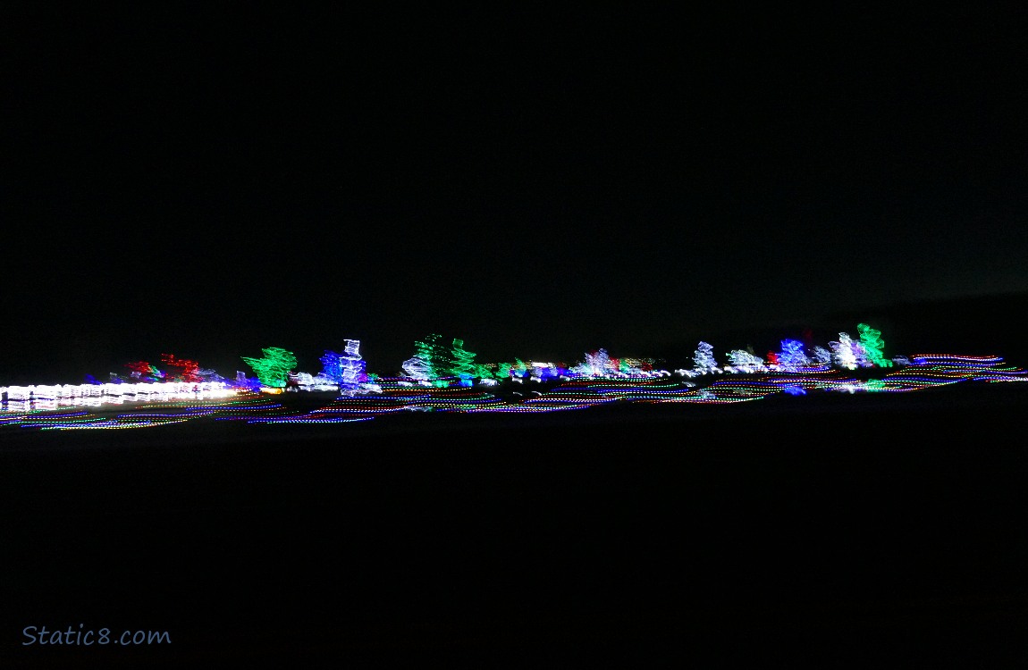 Motion smeared christmas lights