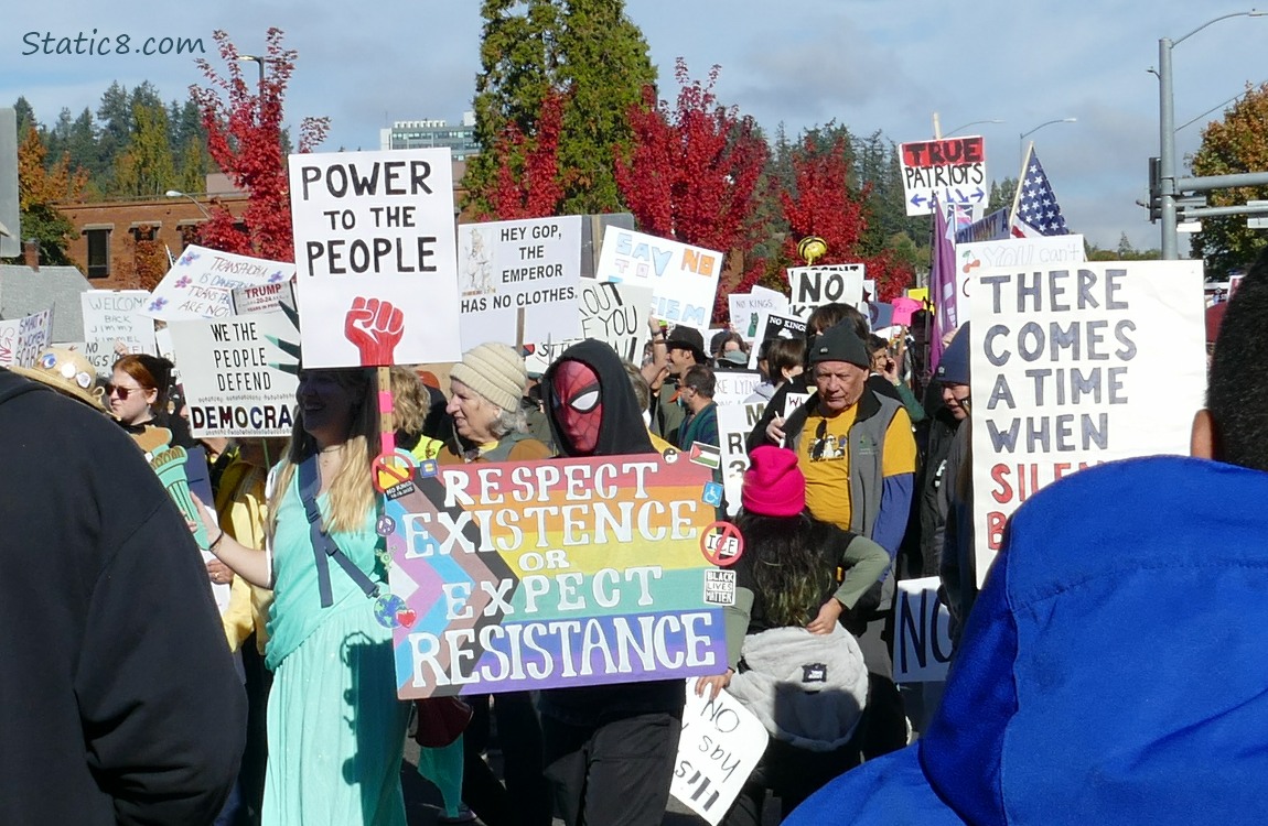Protesters with signs