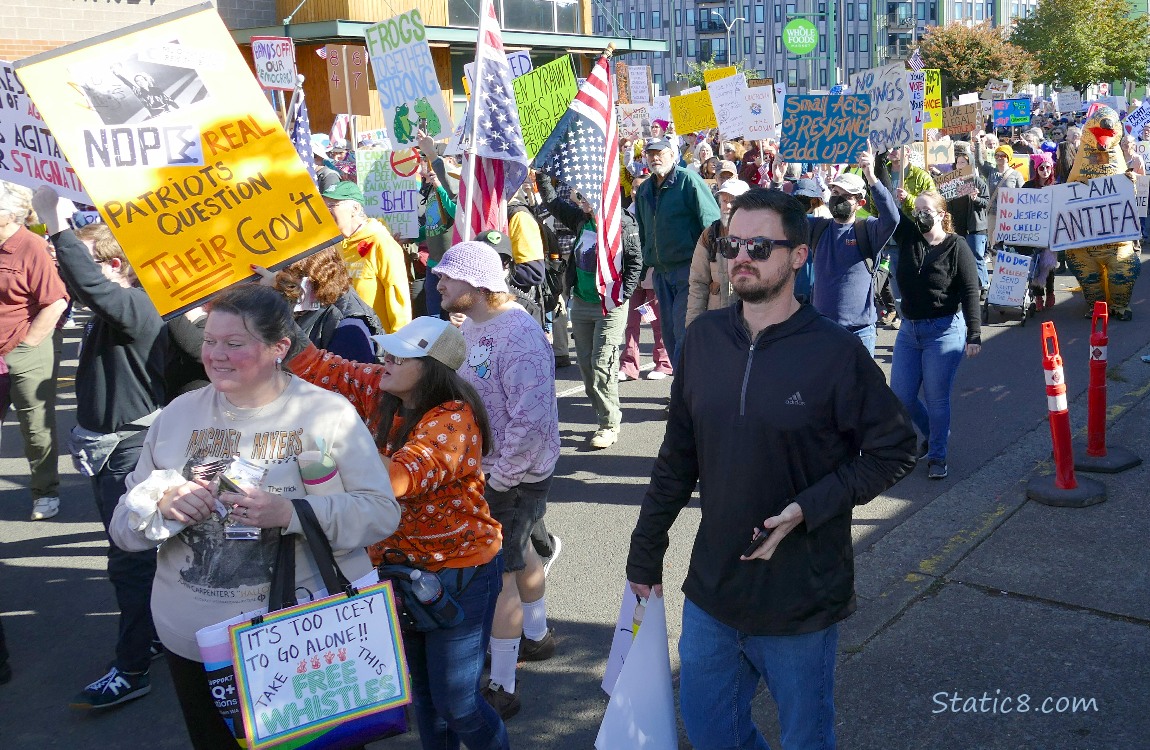 Protesters with signs