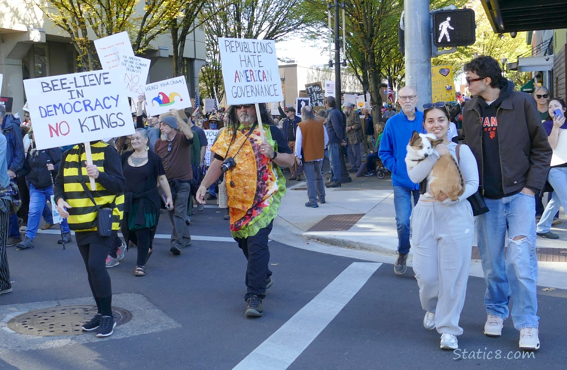Protesters with signs