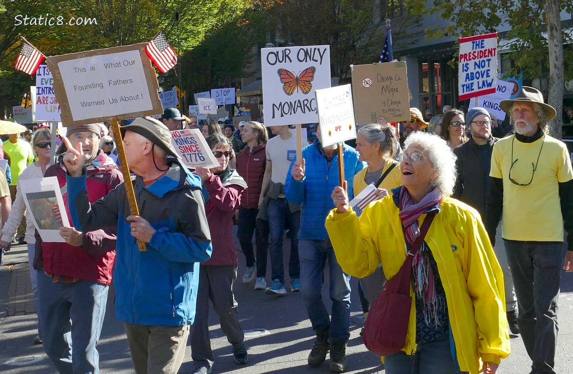 Protesters with signs