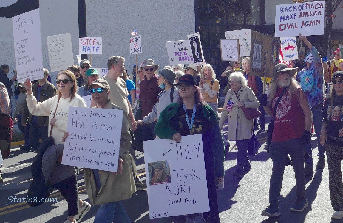 Protesters with signs