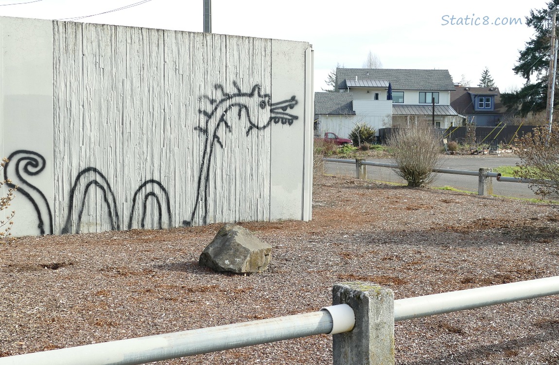 Graffiti dragon on a wall