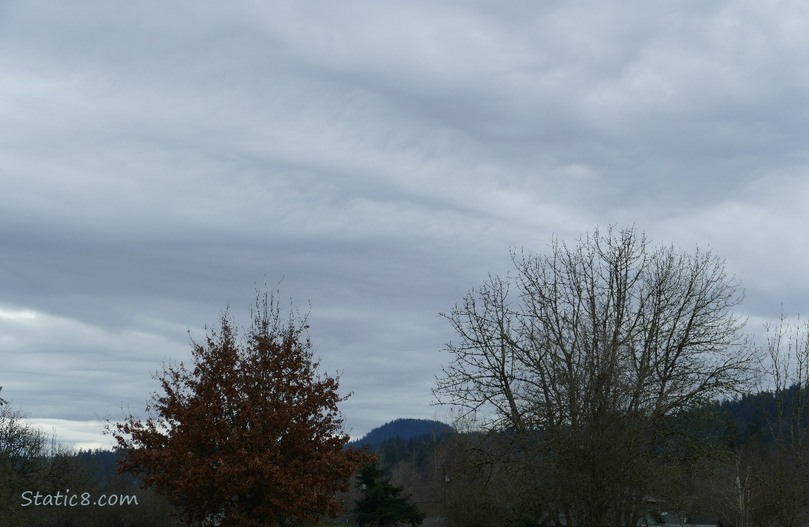 Layers of clouds over the landscape