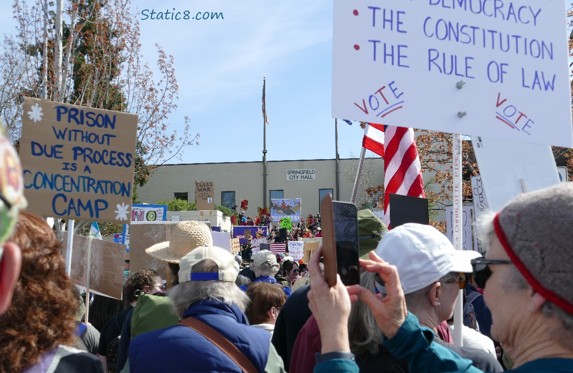 Protesters with signs