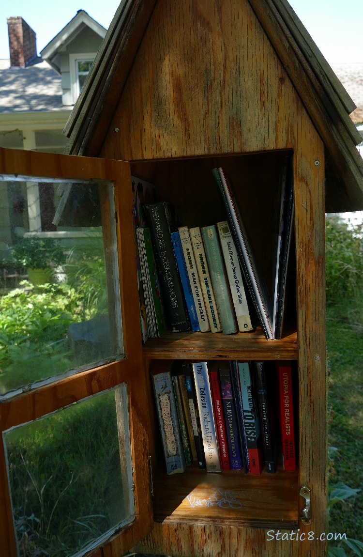 Little Free Library in front of a house